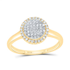 10K Yellow Gold 1/3 CTW-Natural Diamond Fashion Round Ring 1.58 Gram