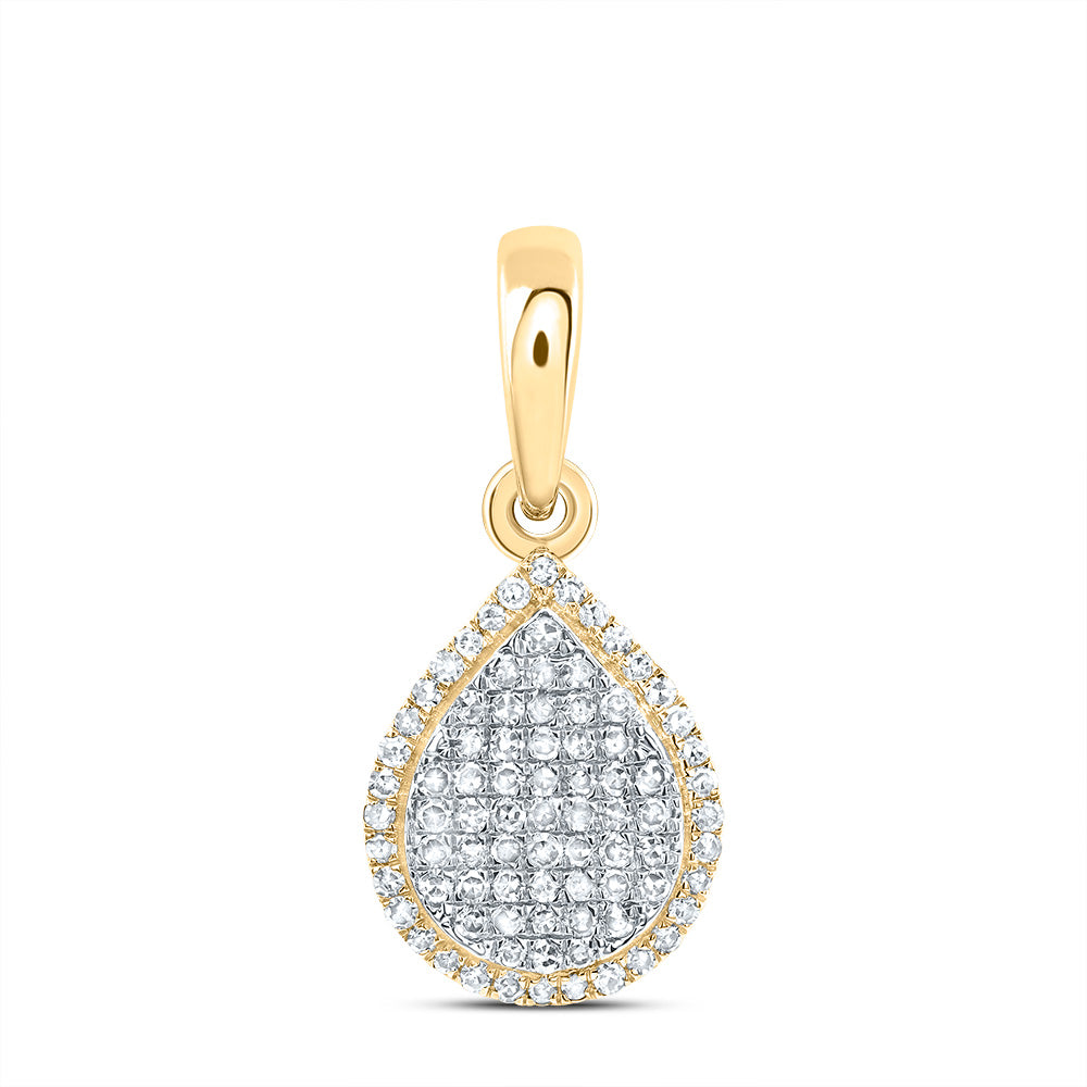 10K Yellow Gold 3/8 CTW-Natural Diamond Fashion Pear Pendant 1.53 Gram