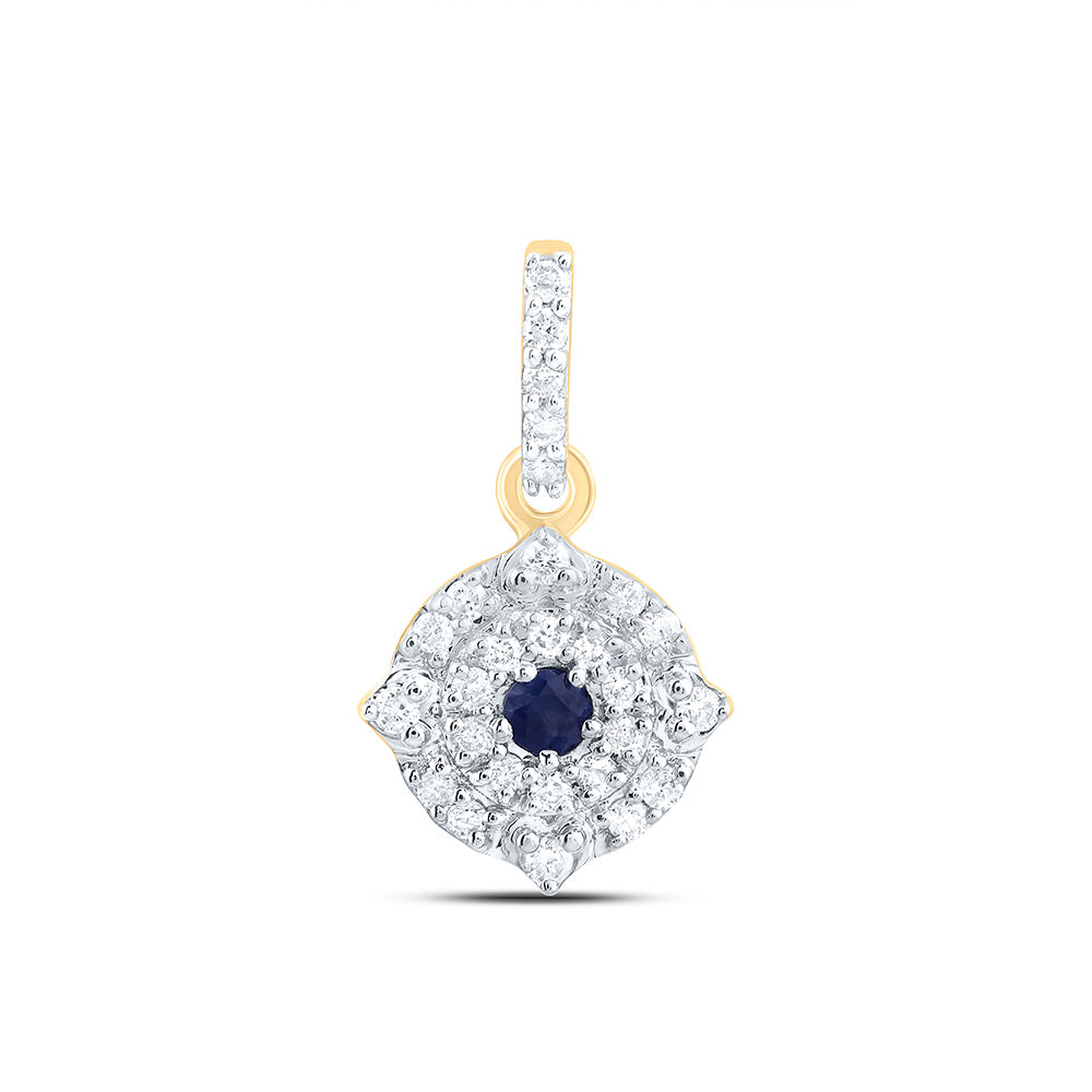 10K Yellow Gold 1/12 CTW-Natural Diamond 1.7MM Rd-Bs Nat-Gem Round Pendant 0.3474 Gram