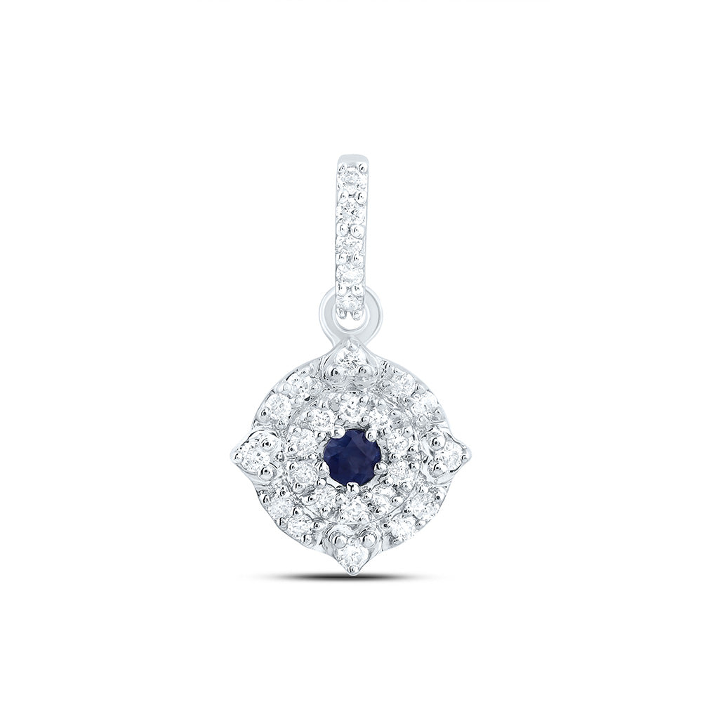 10K White Gold 1/12 CTW-Natural Diamond 1.7MM Rd-Bs Nat-Gem Round Pendant 0.359 Gram