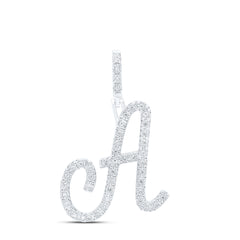 Sterling Silver 1/5 CTW-Natural Diamond Gift Initial "A" Pendant 2.35 Gram