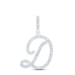 Sterling Silver 1/5 CTW-Natural Diamond Gift Initial "D" Pendant 2.62 Gram