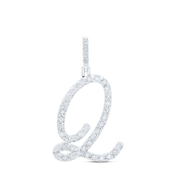 Sterling Silver 1/6 CTW-Natural Diamond Gift Initial "Q" Pendant 2.29 Gram