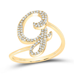 14K Yellow Gold 1/4 CTW-Natural Diamond Gift Initial "G" Ring 2.54 Gram