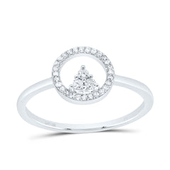 10K White Gold 1/8 CTWnatural Diamond Gift Round Ring 1.28 Gram