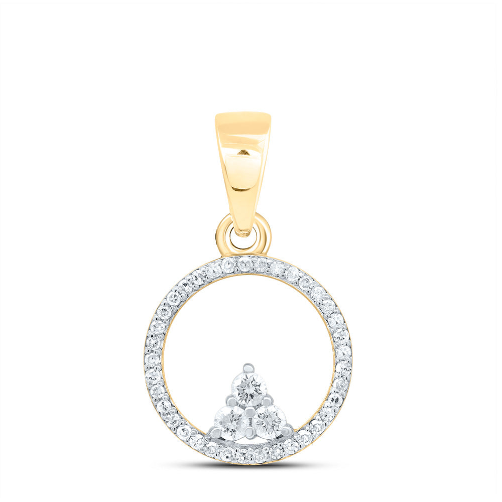 10K Yellow Gold 1/5 CTWnatural Diamond Gift Round Pendant 1.06 Gram