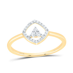 10K Yellow Gold 1/8 CTWnatural Diamond Gift Cushion Ring 1.20 Gram