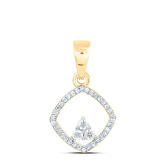 10K Yellow Gold 1/5 CTWnatural Diamond Gift Cushion Pendant 0.97 Gram