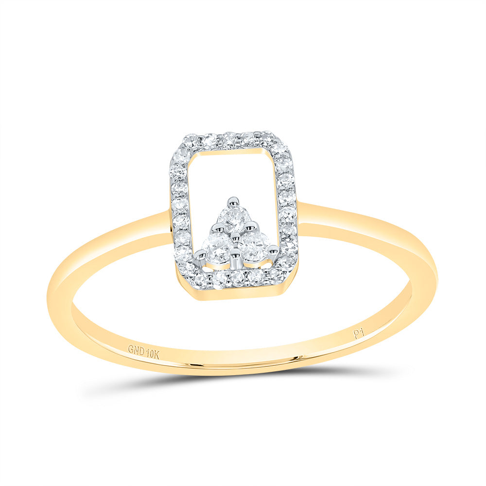 10K Yellow Gold 1/8 CTWnatural Diamond Gift Emerald Ring 1.37 Gram