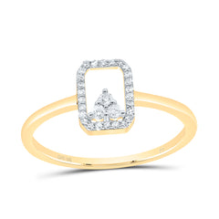 10K Yellow Gold 1/8 CTWnatural Diamond Gift Emerald Ring 1.37 Gram