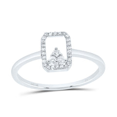 10K White Gold 1/8 CTWnatural Diamond Gift Emerald Ring 1.38 Gram