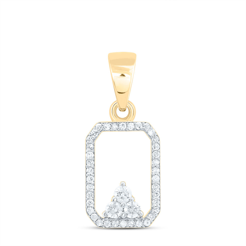 10K Yellow Gold 1/5 CTWnatural Diamond Gift Emerald Pendant 1.07 Gram