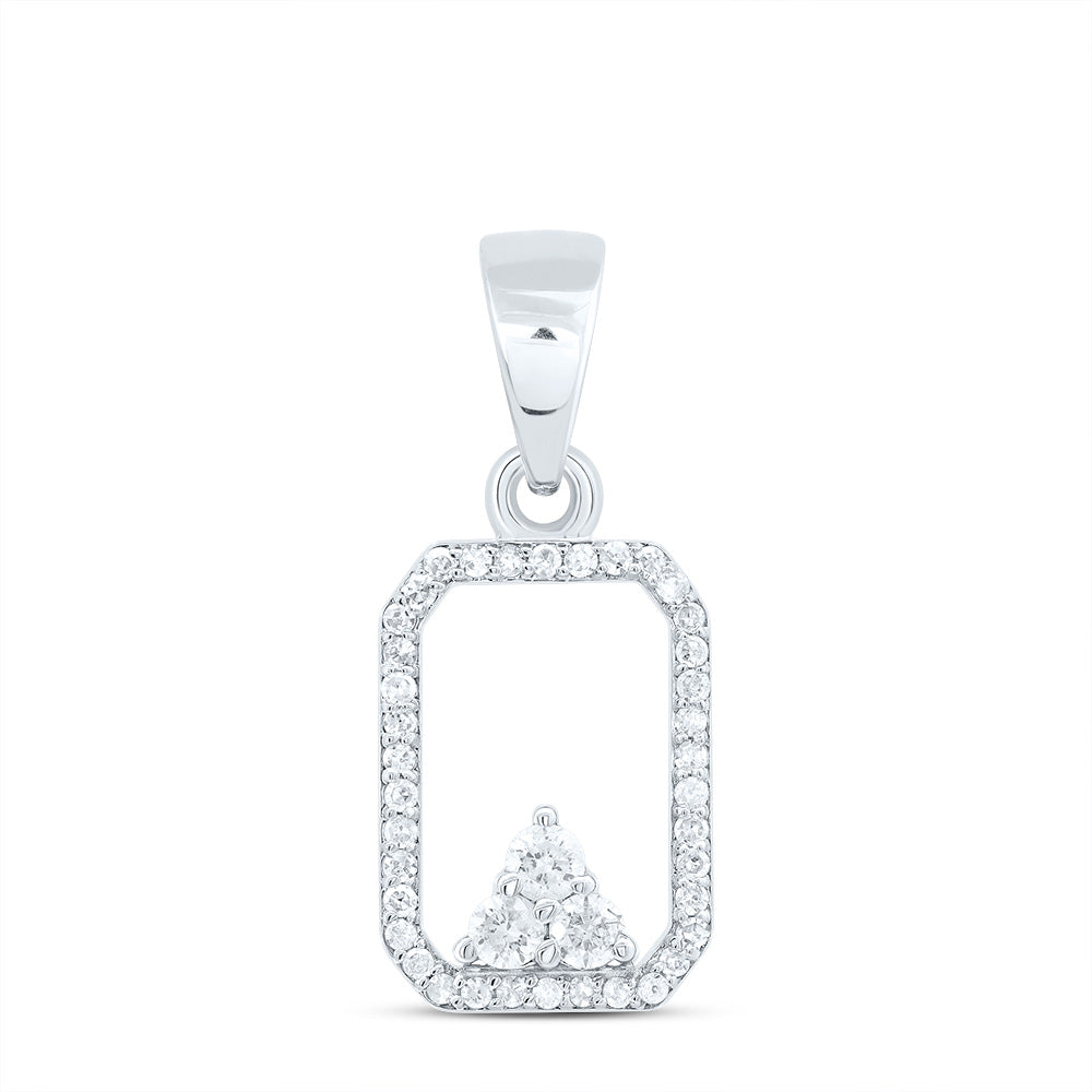 10K White Gold 1/5 CTWnatural Diamond Gift Emerald Pendant 1.07 Gram