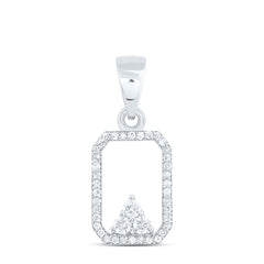 10K White Gold 1/5 CTWnatural Diamond Gift Emerald Pendant 1.07 Gram