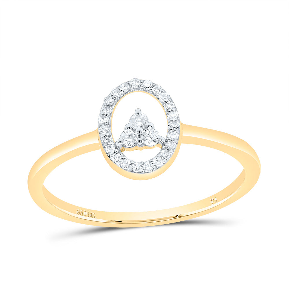 10K Yellow Gold 1/8 CTWnatural Diamond Gift Oval Ring 1.04 Gram