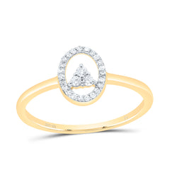 10K Yellow Gold 1/8 CTWnatural Diamond Gift Oval Ring 1.04 Gram