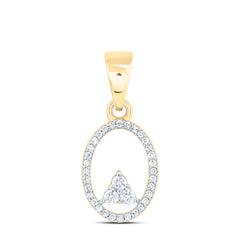 10K Yellow Gold 1/6 CTWnatural Diamond Gift Oval Pendant 0.93 Gram