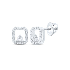 10K White Gold 1/6 CTWnatural Diamond Gift Octagon Stud Earring 0.94 Gram