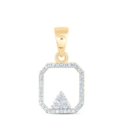 10K Yellow Gold 1/5 CTWnatural Diamond Gift Octagon Pendant 1.00 Gram