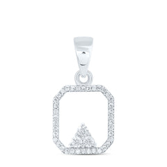 10K White Gold 1/5 CTWnatural Diamond Gift Octagon Pendant 1.10 Gram