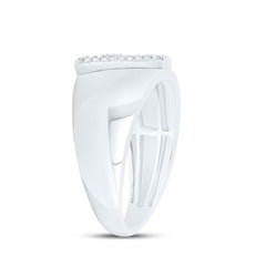 Sterling Silver 1/8 CTW-Natural Diamond Initial "A" Men'S Ring 4.63 Gram