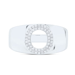 Sterling Silver 1/8 CTW-Natural Diamond Initial "O" Men'S Ring 4.19 Gram