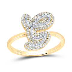 10K Yellow Gold 1/3 CTW-Natural Diamond Fashion Initial "G" Ladies Ring 2.21 Gram