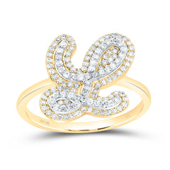 10K Yellow Gold 3/8 CTW-Natural Diamond Fashion Initial "L" Ladies Ring 2.56 Gram