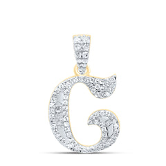 10K Yellow Gold 1/4 CTW-Natural Diamond Gift Initial "C" Baguette Pendant 1.72 Gram