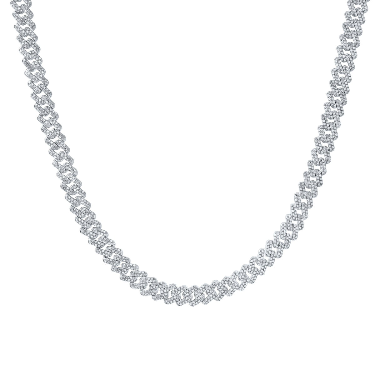 Sterling Silver 6 CTW-Natural Diamond 9MM Cuban Men'S Chain (22 Inch ) 61.63 Gram