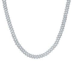 Sterling Silver 6 CTW-Natural Diamond 9MM Cuban Men'S Chain (22 Inch ) 61.63 Gram