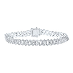 Sterling Silver 3 1/4 CTW-Natural Diamond 9MM Cuban Men'S Bracelet (8 Inch ) 23.49 Gram