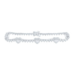 10k Gold 1 CTW-Natural Diamond Fashion Heart Tennis Bracelet (7 Inch ) Gram