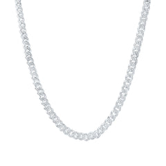 Sterling Silver 3 1/2 CTW-Natural Diamond 8.00MM Cuban Men'S Chain (22 Inch ) 60.811 Gram