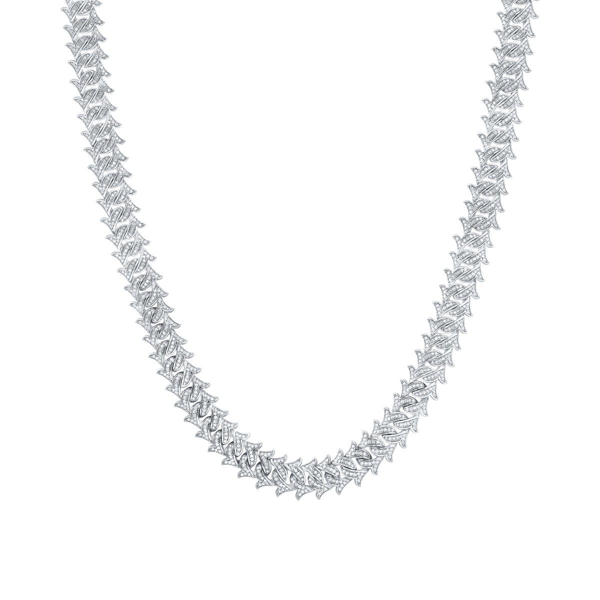 Sterling Silver 7 1/3 CTW-Natural Diamond 8.00MM Cuban Men'S Chain (22 Inch ) 70.87 Gram