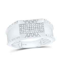 Sterling Silver 1/3 CTW-Natural Diamond Men'S Ring 5.03 Gram