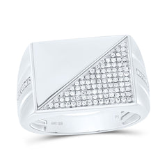 Sterling Silver 1/3 CTW-Natural Diamond Men'S Ring 7.42 Gram