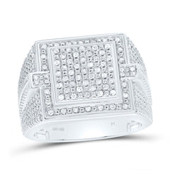 Sterling Silver 1/3 CTW-Natural Diamond Men'S Ring 10.64 Gram