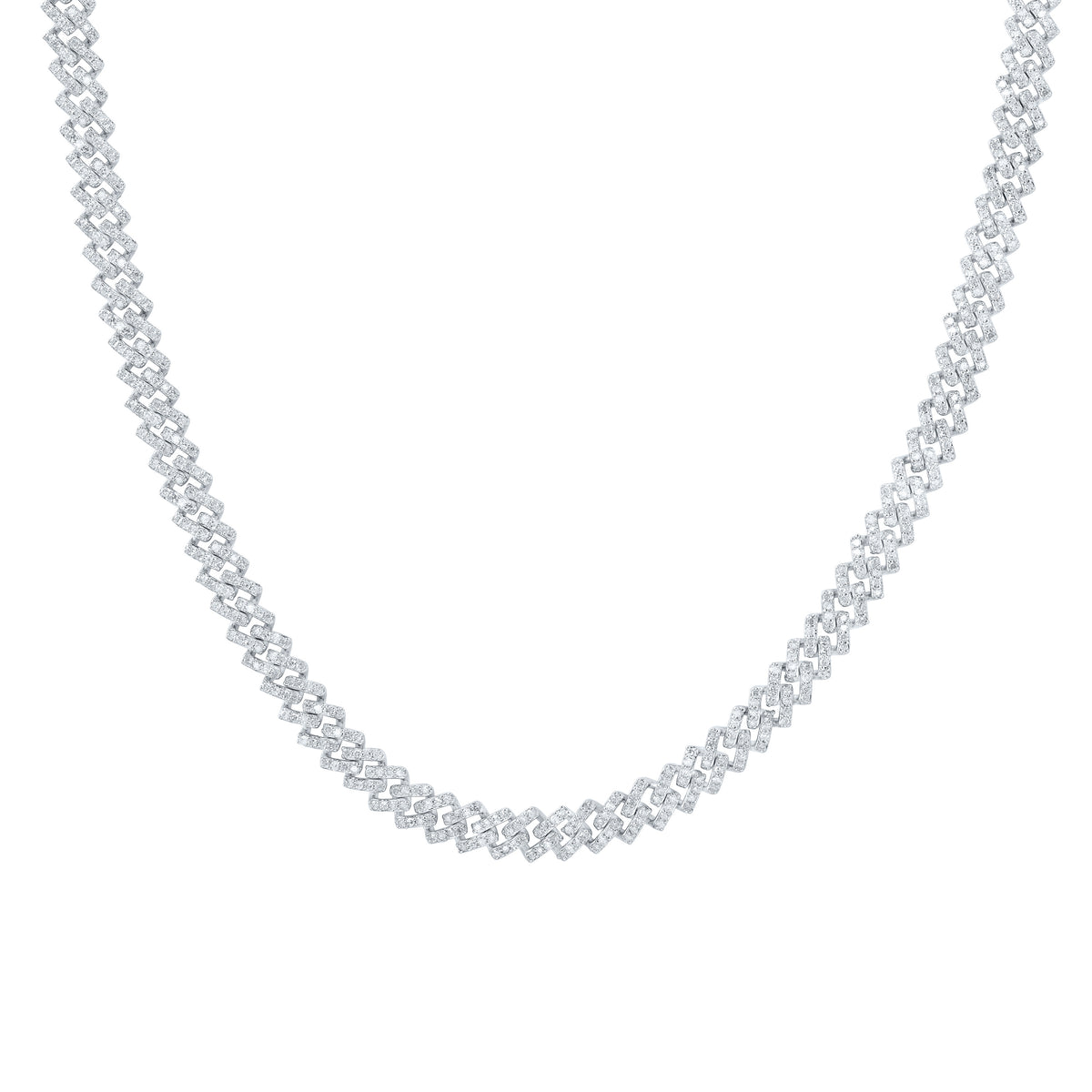Sterling Silver 6 CTW-Natural Diamond 6MM Cuban Men'S Chain (22 Inch ) 30.11 Gram