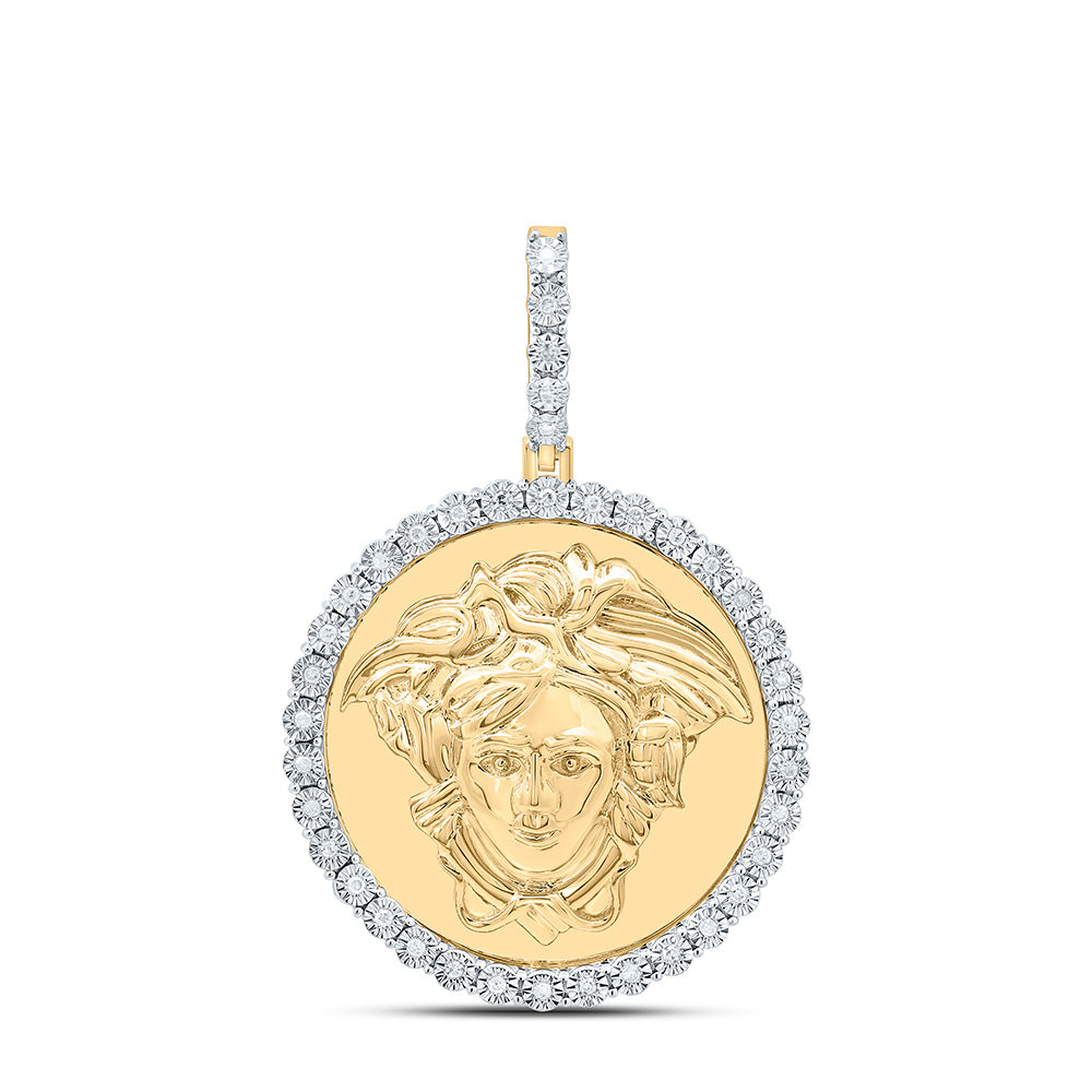 Sterling Silver 1/6 CTW-Natural Diamond Gift Medusa Round Pendant