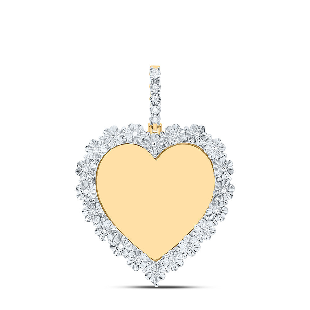 Sterling Silver 1/10 CTW-Natural Diamond Gift Heart Memory Pendant