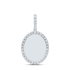 Sterling Silver 1/8 CTW-Natural Diamond Gift Oval Memory Pendant