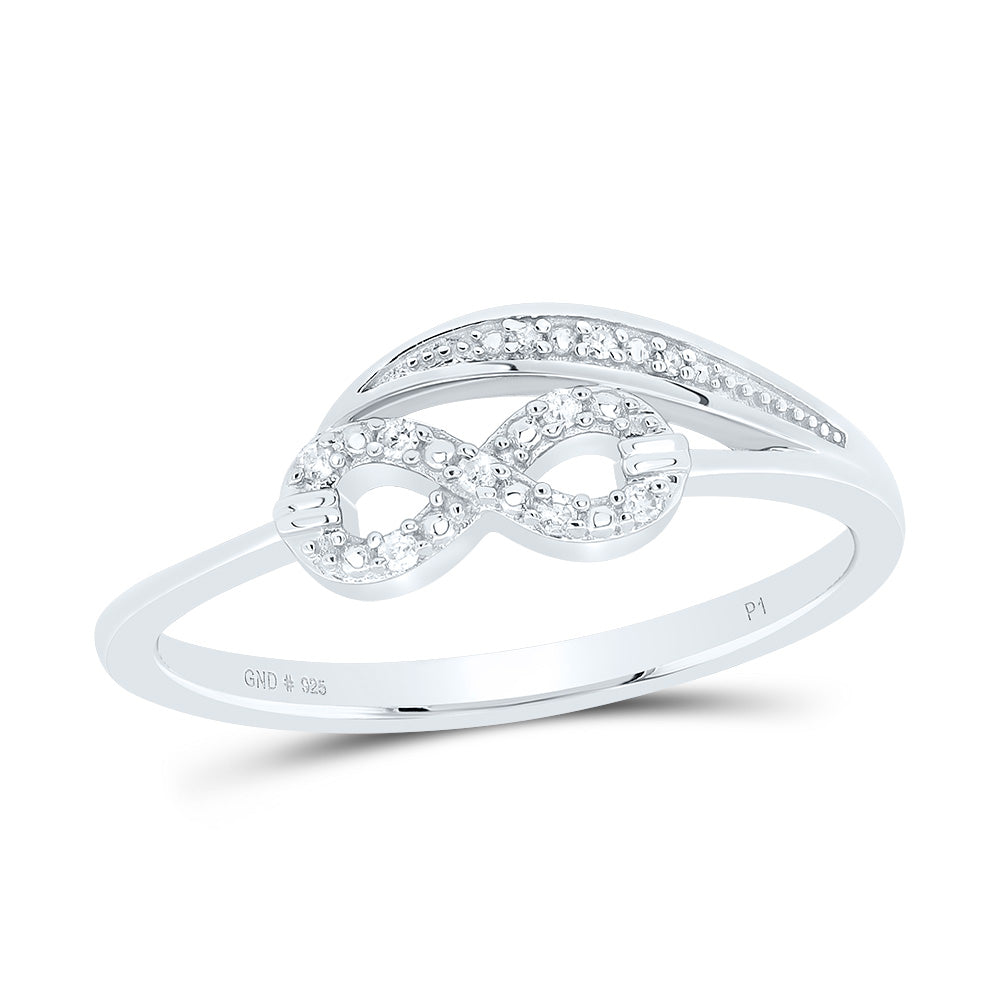 Sterling Silver 1/20 CTW-Natural Diamond Gift Infinity Ring