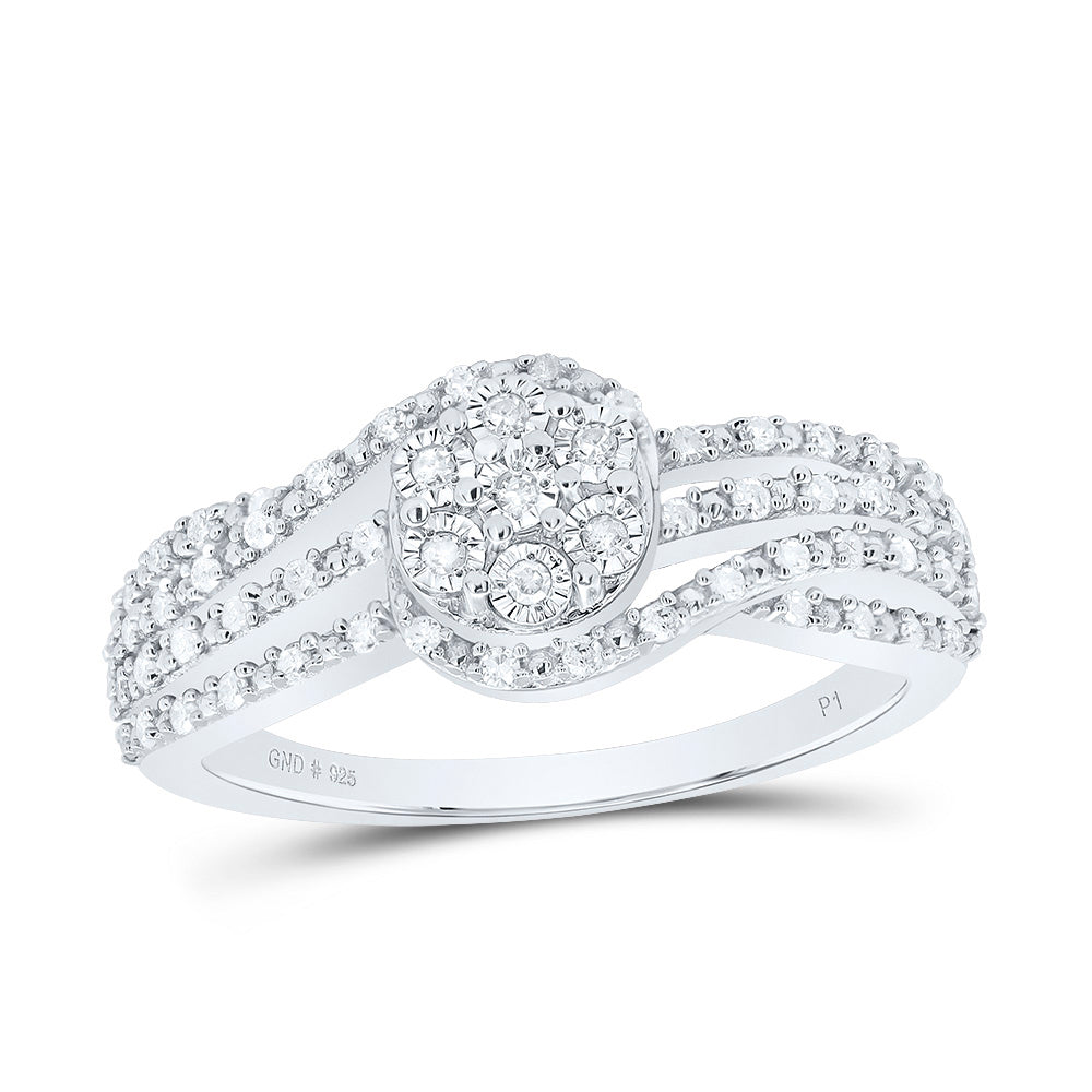 Sterling Silver 1/4 CTW-Natural Diamond Gift Round Ring