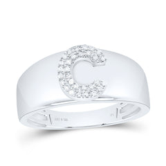 Sterling Silver 1/12 CTW-Natural Diamond Gift Initial "C" Ladies Ring