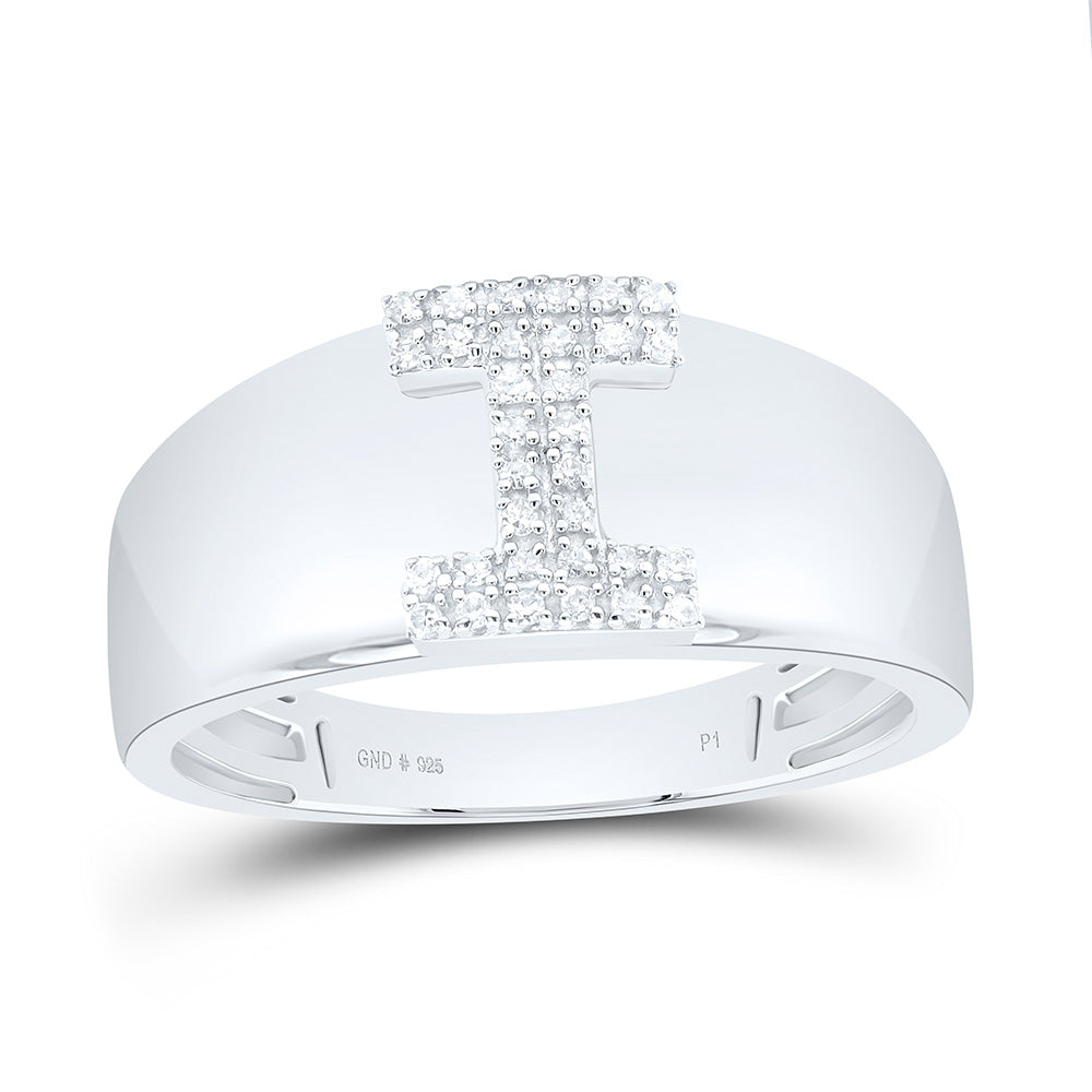 Sterling Silver 1/12 CTW-Natural Diamond Gift Initial "I" Ladies Ring