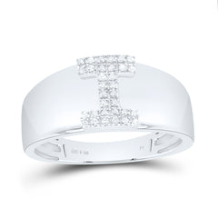 Sterling Silver 1/12 CTW-Natural Diamond Gift Initial "I" Ladies Ring