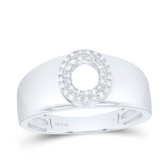 Sterling Silver 1/12 CTW-Natural Diamond Gift Initial "O" Ladies Ring