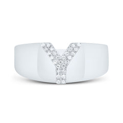 Sterling Silver 1/20 CTW-Natural Diamond Gift Initial "Y" Ladies Ring