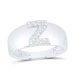 Sterling Silver 1/12 CTW-Natural Diamond Gift Initial "Z" Ladies Ring